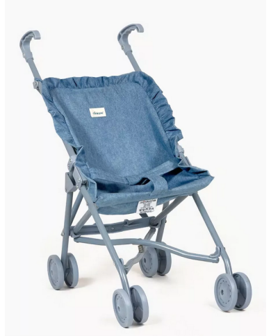 MINIKANE - Poussette poupée à volants en jean - BLEU CLAIR