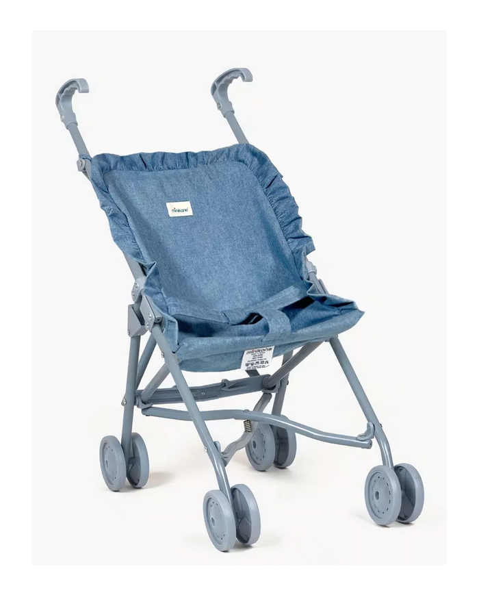 MINIKANE - Poussette poupée à volants en jean - BLEU CLAIR MINIKANE - Poussette poupée à volants en jean - BLEU CLAIR