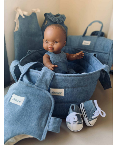 MINIKANE - Turbulette poupée à collerette - JEAN BLEU