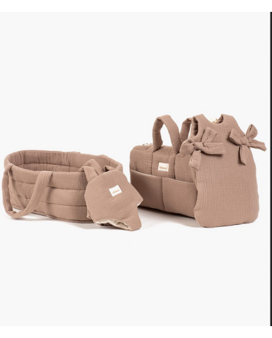 MINIKANE - Couffin poupée et son oreiller - MOKA