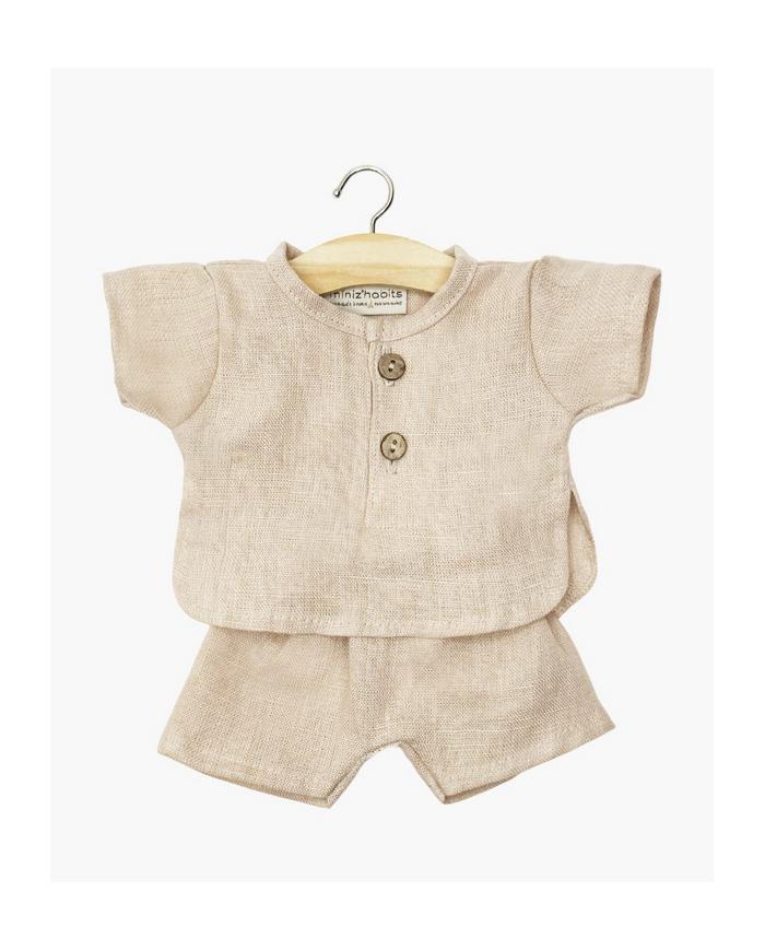 MINIKANE - Ensemble court en lin Andrea - NOISETTE