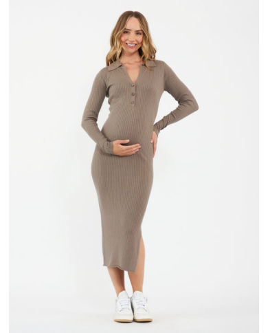 RIPE - Robe polo en tricot Moka - SAMMY