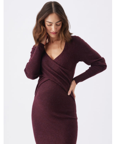 RIPE - Robe d'allaitement en tricot bordeau - HEIDI