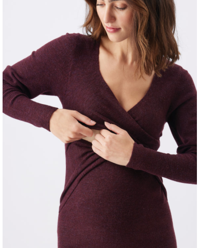 RIPE - Robe d'allaitement en tricot bordeau - HEIDI RIPE - Robe d'allaitement en tricot bordeau - HEIDI