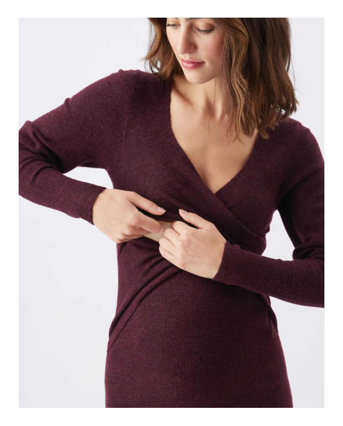 RIPE - Robe d'allaitement en tricot bordeau - HEIDI RIPE - Robe d'allaitement en tricot bordeau - HEIDI