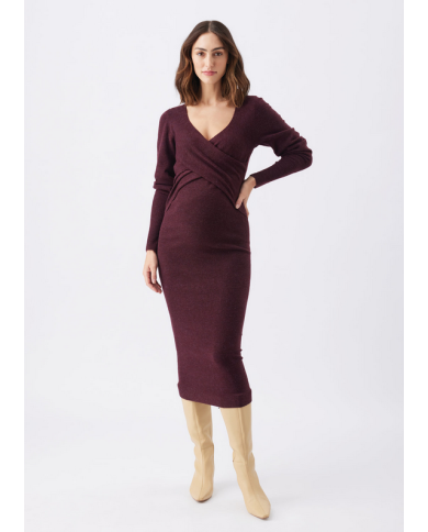 RIPE - Robe d'allaitement en tricot bordeau - HEIDI