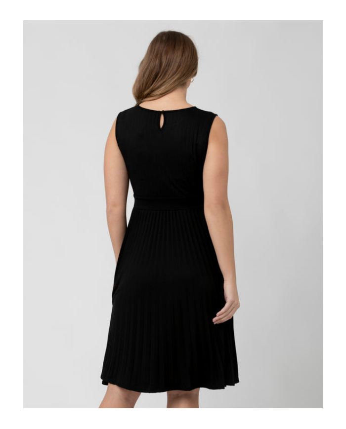 RIPE - Robe à plis plats col rond - Noire