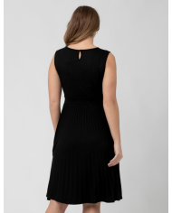 RIPE - Robe à plis plats col rond - Noire