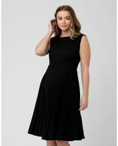 RIPE - Robe à plis plats col rond - Noire