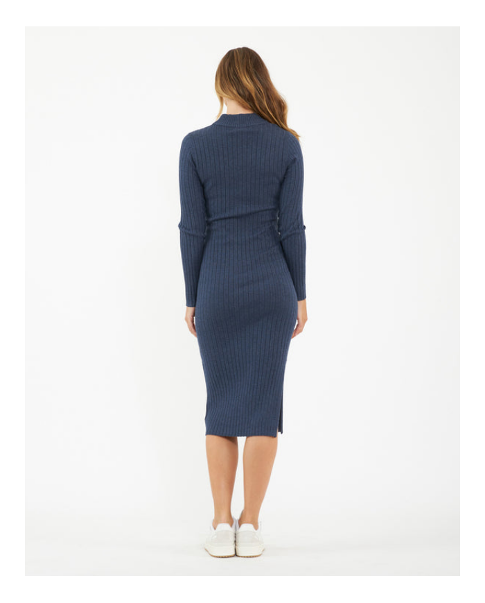 RIPE - Robe d'allaitement en maille côtelée Denim - NELLA RIPE - Robe d'allaitement en maille côtelée Denim - NELLA