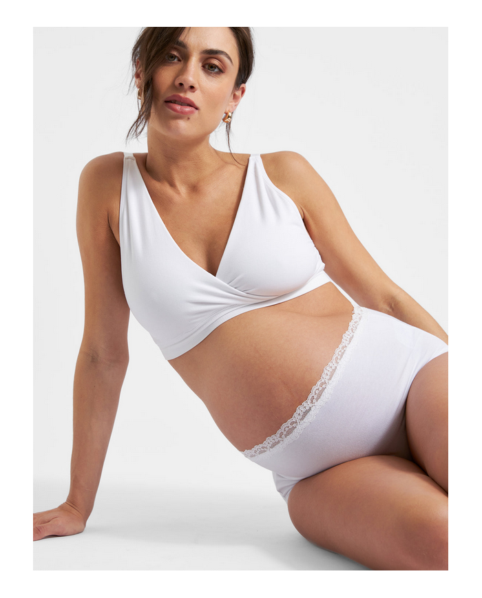 RIPE - Culotte de grossesse en coton biologique - BLANC