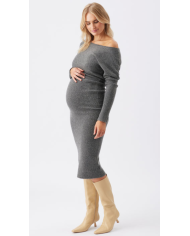 RIPE – Robe épaule dénudée en maille grise – TOBIE RIPE – Robe épaule dénudée en maille grise – TOBIE