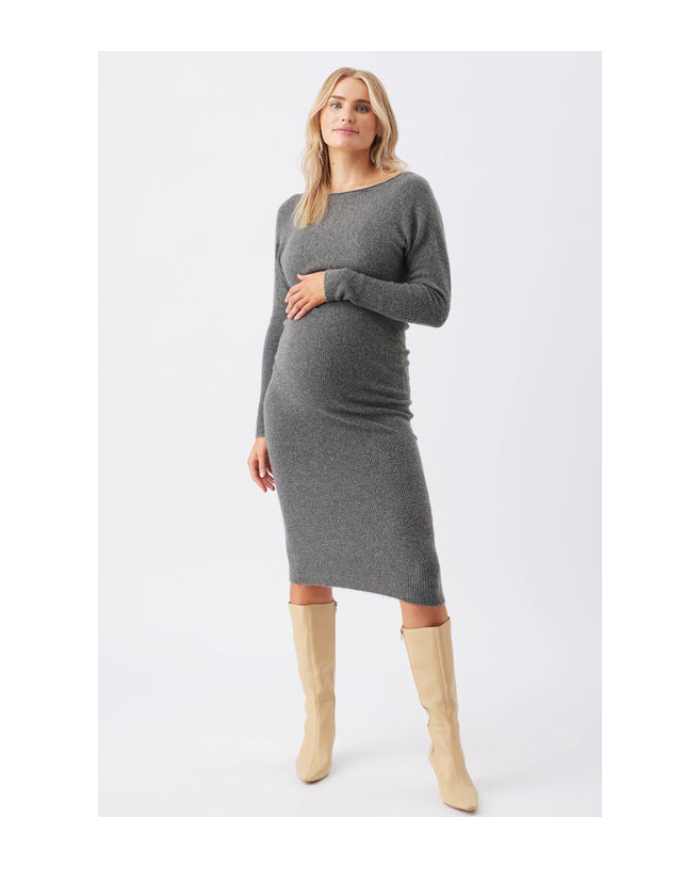 RIPE – Robe épaule dénudée en maille grise – TOBIE RIPE – Robe épaule dénudée en maille grise – TOBIE