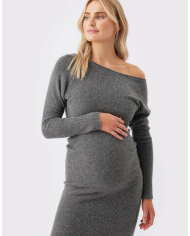 RIPE – Robe épaule dénudée en maille grise – TOBIE RIPE – Robe épaule dénudée en maille grise – TOBIE