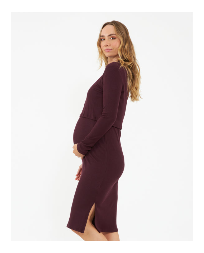 RIPE - Robe de grossesse et d'allaitement bordeau - RUBY