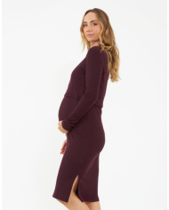 RIPE - Robe de grossesse et d'allaitement bordeau - RUBY