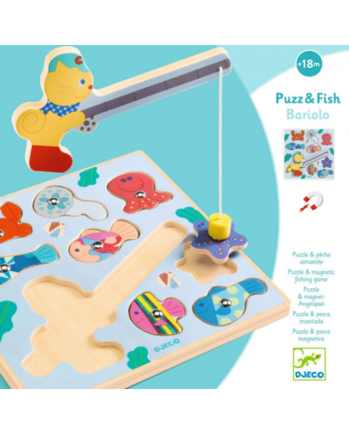 Djeco – Puzzle d’encastrement et jeu de pêche Puzz & Fish Bariolo Djeco – Puzzle d’encastrement et jeu de pêche Puzz & Fish Bariolo