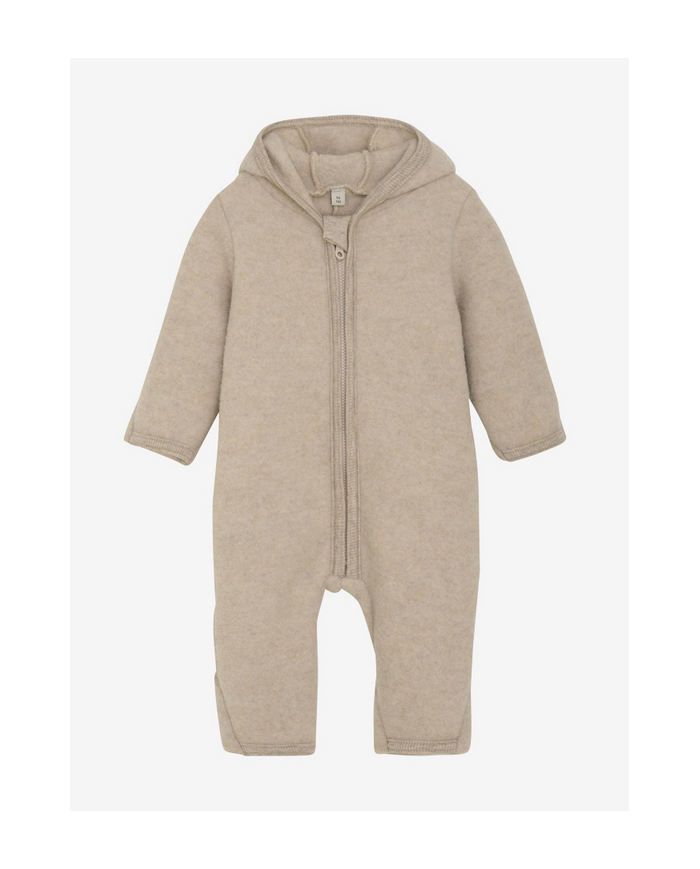 HUTTEliHUT - Combinaison à oreilles en laine - Beige