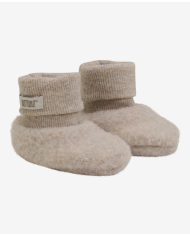 HUTTEliHUT - Chaussons en polaire de laine double épaisseur - Beige