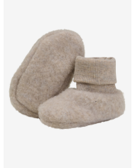 HUTTEliHUT - Chaussons en polaire de laine double épaisseur - Beige