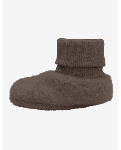 HUTTEliHUT - Chaussons en polaire de laine double épaisseur - Brun HUTTEliHUT - Chaussons en polaire de laine double épaisseur - Brun
