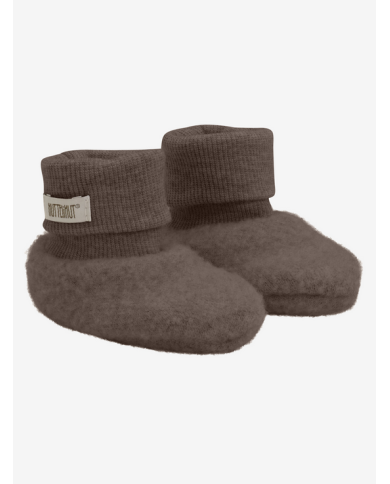 HUTTEliHUT - Chaussons en polaire de laine double épaisseur - Brun HUTTEliHUT - Chaussons en polaire de laine double épaisseur - Brun