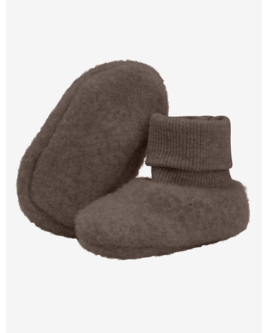 HUTTEliHUT - Chaussons en polaire de laine double épaisseur - Brun HUTTEliHUT - Chaussons en polaire de laine double épaisseur - Brun