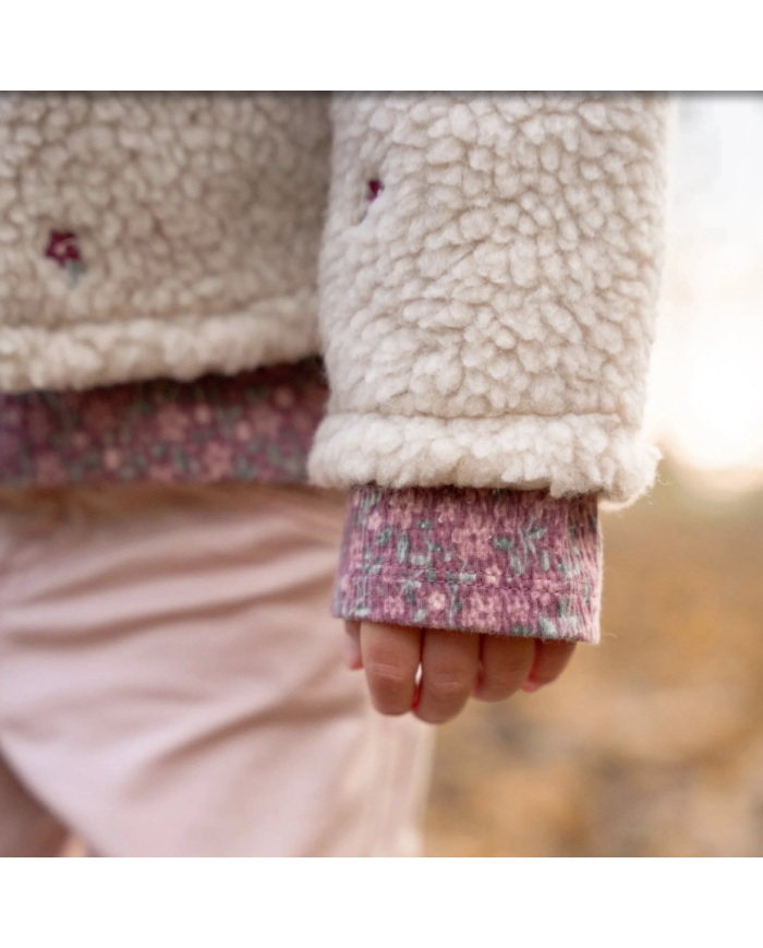 LITTLE DUTCH - Veste en peluche - Beige et petites fleurs