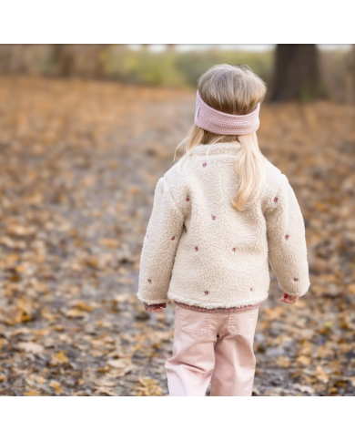 LITTLE DUTCH - Veste en peluche - Beige et petites fleurs