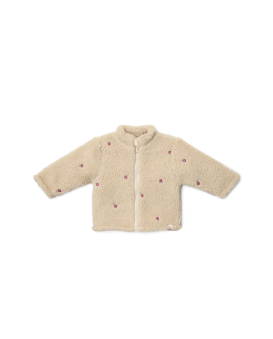 LITTLE DUTCH - Veste en peluche - Beige et petites fleurs
