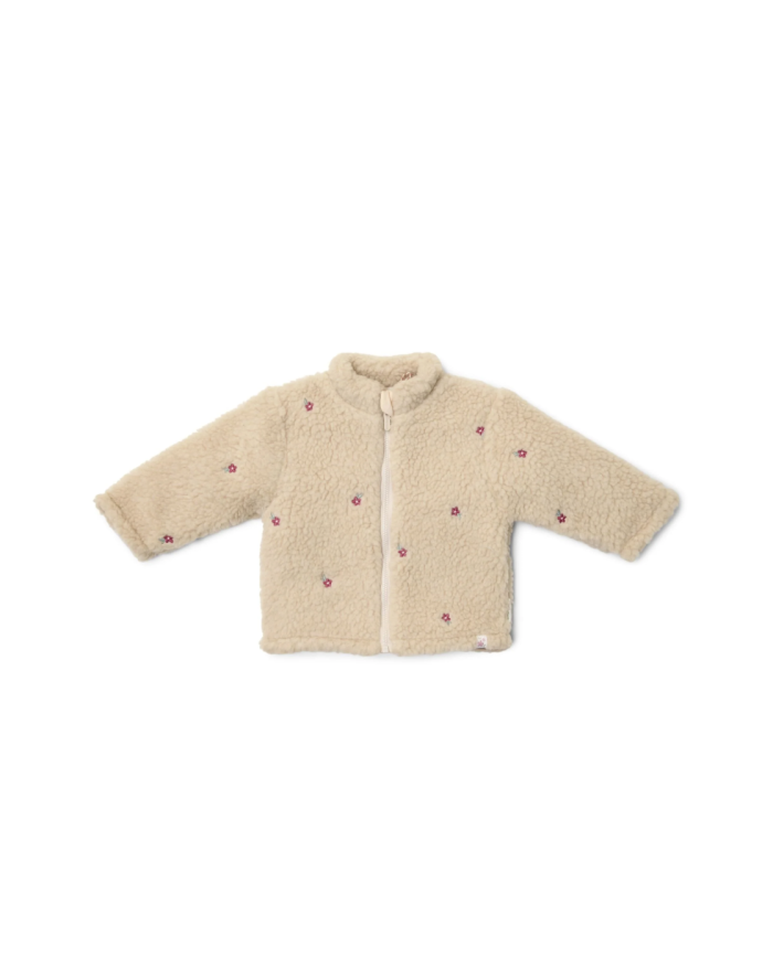 LITTLE DUTCH - Veste en peluche - Beige et petites fleurs
