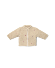 LITTLE DUTCH - Veste en peluche - Beige et petites fleurs
