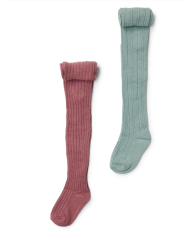 LITTLE DUTCH - Lot de 2 collants - Sable et motif à fleurs