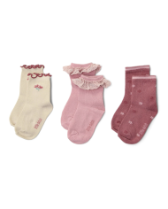 LITTLE DUTCH - Lot de 2 collants - Sable et motif à fleurs