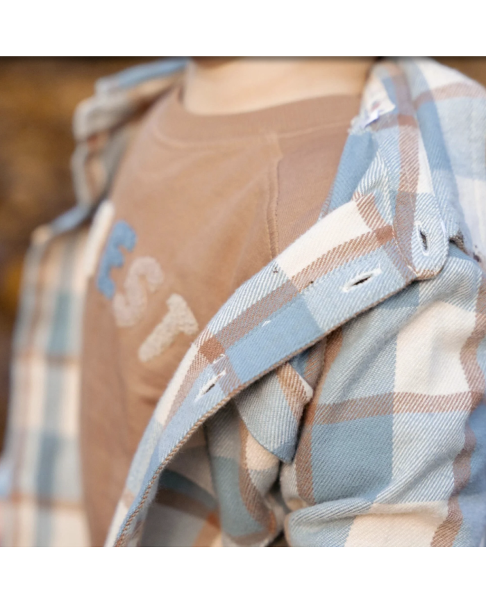 LITTLE DUTCH - Chemise en flanelle à carreaux - Bleue