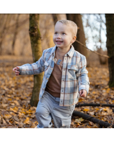 LITTLE DUTCH - Chemise en flanelle à carreaux - Bleue