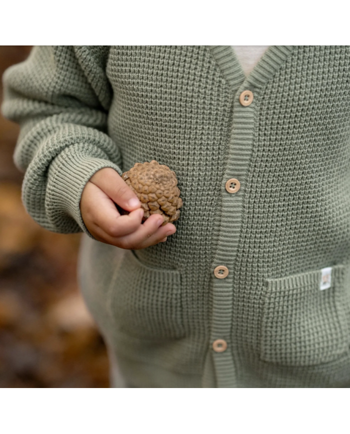 LITTLE DUTCH - Cardigan tricoté - Vert forêt