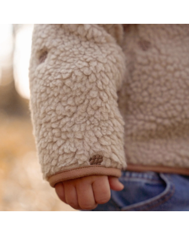 LITTLE DUTCH - Veste en peluche - Beige et motifs forestiers