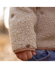 LITTLE DUTCH - Veste en peluche - Beige et motifs forestiers