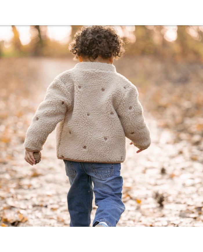 LITTLE DUTCH - Veste en peluche - Beige et motifs forestiers