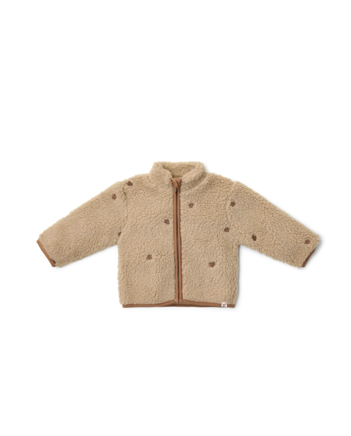 LITTLE DUTCH - Veste en peluche - Beige et motifs forestiers