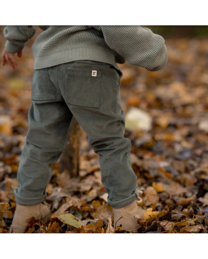 LITTLE DUTCH - Pantalon en velours côtelé - Vert forêt