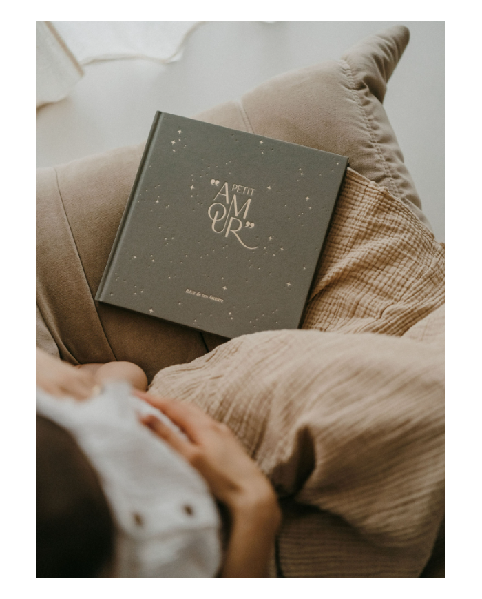 ZAKUW - Livre de naissance "Petit amour" - Sauge