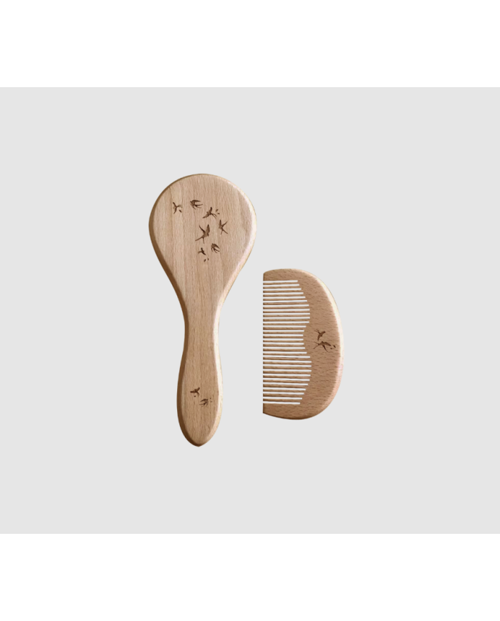 ZAKUW - Set brosse et peigne - Hirondelles