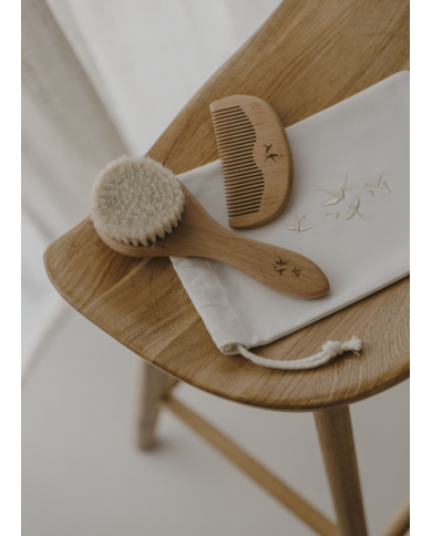 ZAKUW - Set brosse et peigne - Hirondelles