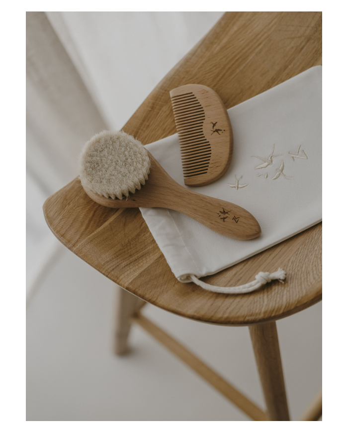 ZAKUW - Set brosse et peigne - Hirondelles