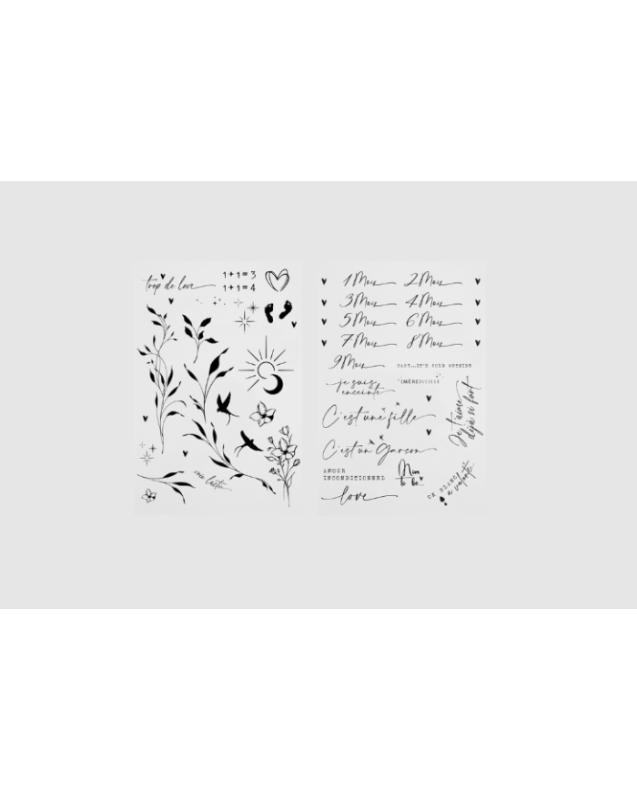 ZAKUW - Tatouage éphémères de grossesse - Noir