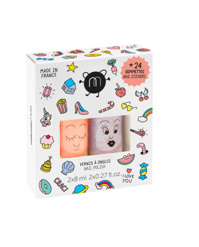 NAILMATIC - Coffret "Crac" de 2 vernis à l'eau - FLAMINGO et POLLY