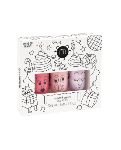 NAILMATIC - Coffret "Party" de 3 vernis à l'eau - COOKIE, BELLA et ELLIOT