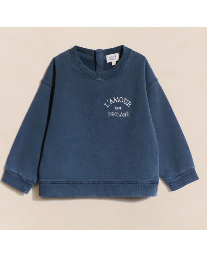 EMOI EMOI - Sweat enfant - L'amour est déclaré - Bleu